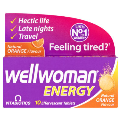 Wellwoman Energy Natural Orange Flavour 10 Effervescent Tablets