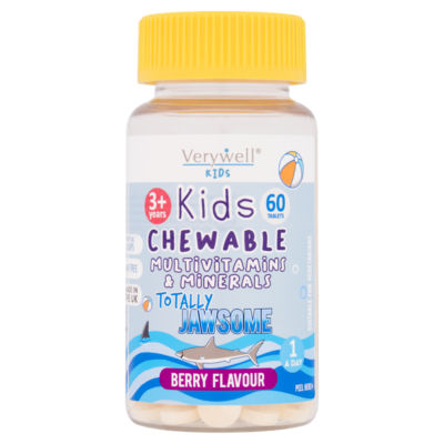 Verywell Kids Chewable Multivitamins & Minerals Totally Jawsome Berry Flavour 3+ Years 60 Tablets