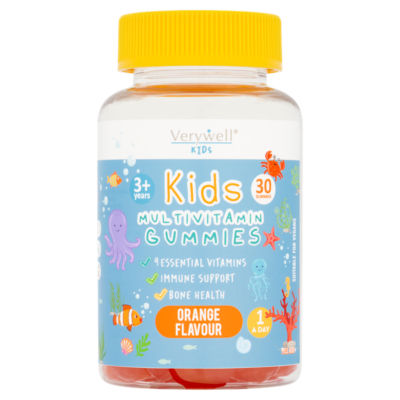 Verywell 30 Kids Multivitamin Gummies Orange Flavour 3+ Years