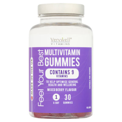 Verywell Vitamins Multivitamin Gummies Mixed Berry Flavour 1 A Day 30 Gummies