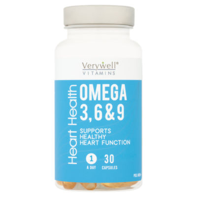 Verywell Vitamins Heart Health Omega 3, 6 & 9 30 Capsules