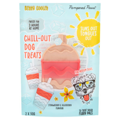 Pampered Paws Berry Cooler Strawberry & Blueberry Flavour Chill-Out Dog Treats 2 x 50g