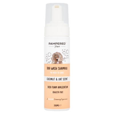 Pampered Paws Coconut & Oat Scent Dry Wash Shampoo 200ml