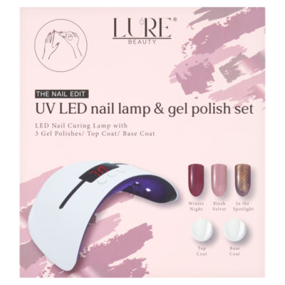 Lure Beauty The Nail Edit UV LED Nail Lamp & Gel Polish Set 5 x 14ml