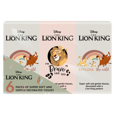 Disney The Lion King 6 Packs of Super Soft and Gentle Decorated Tissues