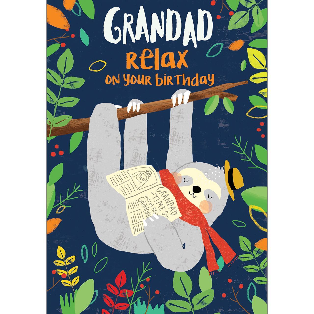 Grandad Sloth Birthday Card 