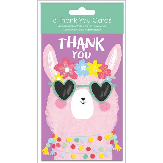 Abacus Thank you Llama & Unicorn Notecard Pack 2 x 4 per pack