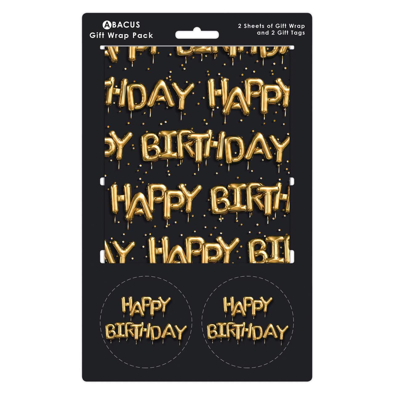 Birthday Balloons Gift Wrap Sheets & Tags