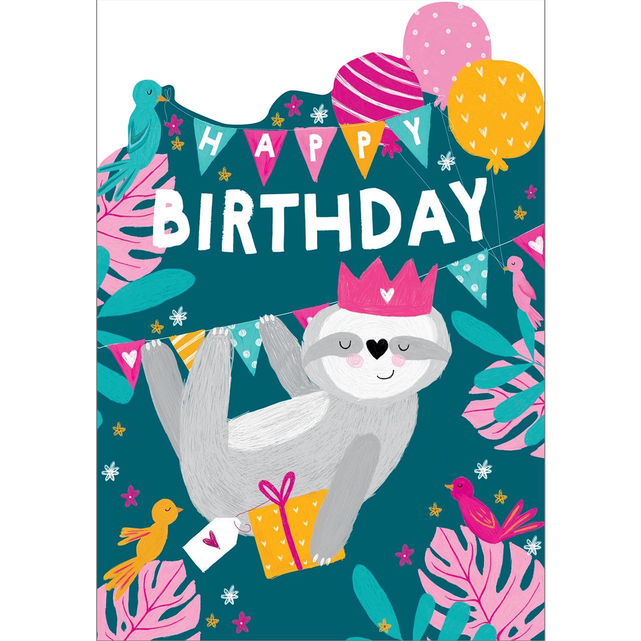 Kid's Sloth Birthday Card 