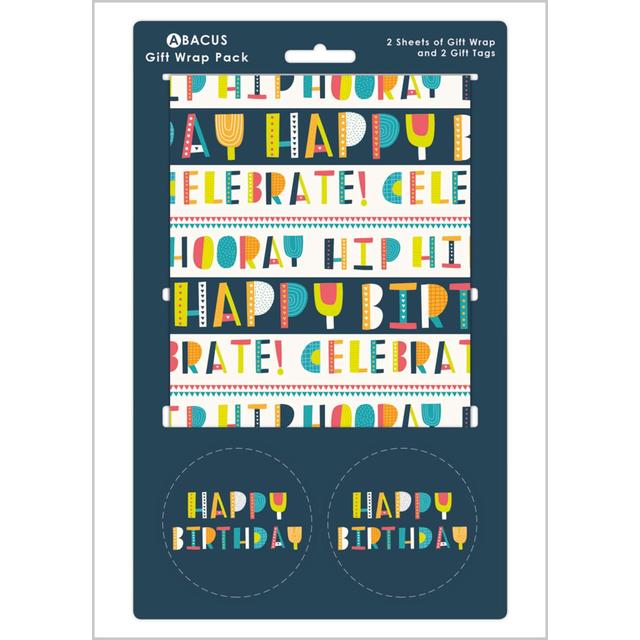 Happy Birthday Gift Wrap Sheets & Tags