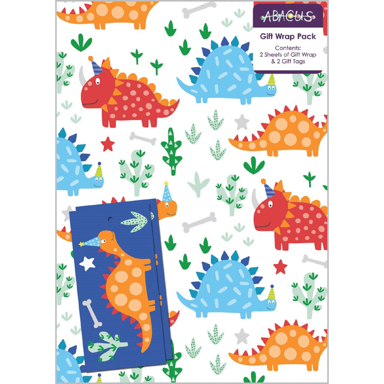 Dinosaur Gift Wrap Sheets & Tags