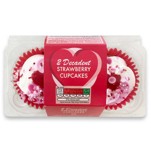 The Cake Crew Strawberry Valentines Cupcake 2 Pack