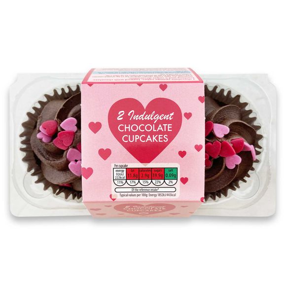 The Cake Crew Chocolate Valentines Cupcake 2 Pack