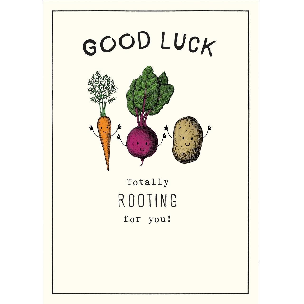 Totally Rooting For You Good Luck Card