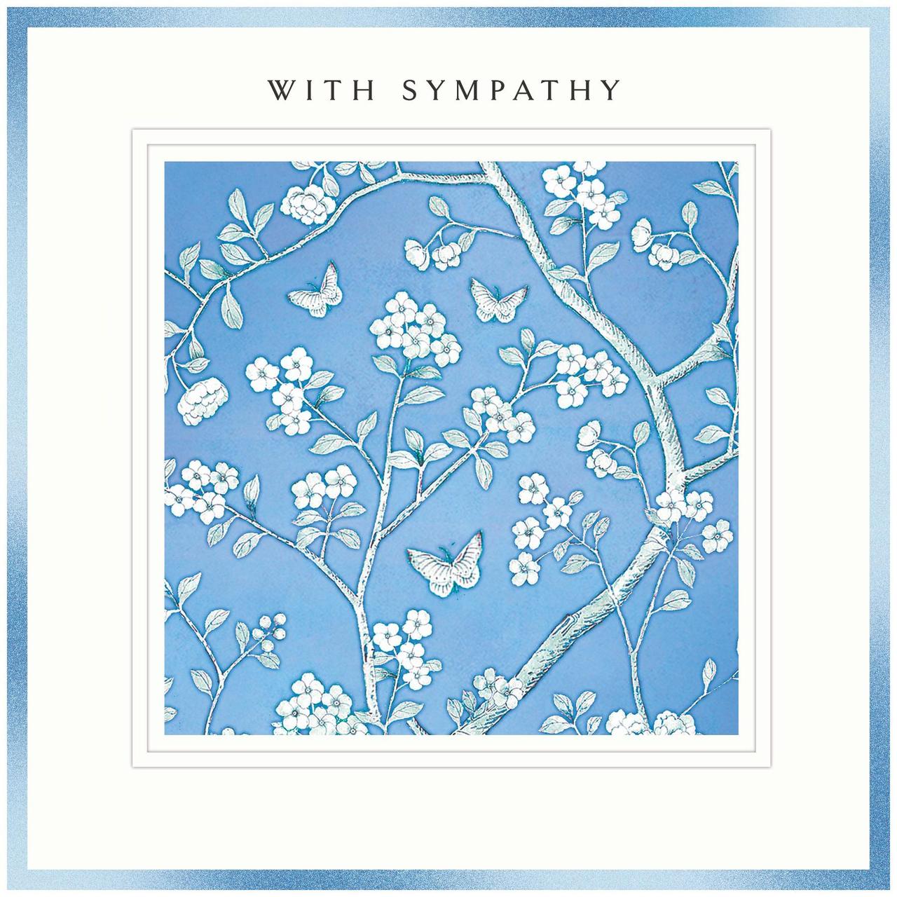 Blue Floral With Sympathy Card