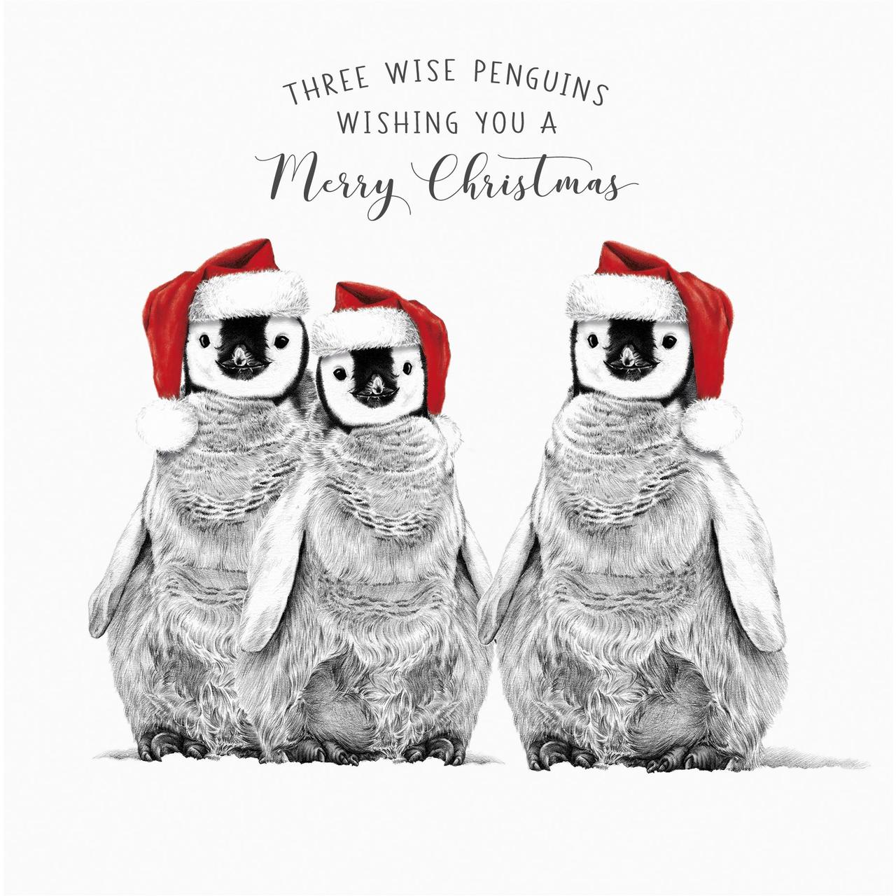 Three Penguins Christmas Card