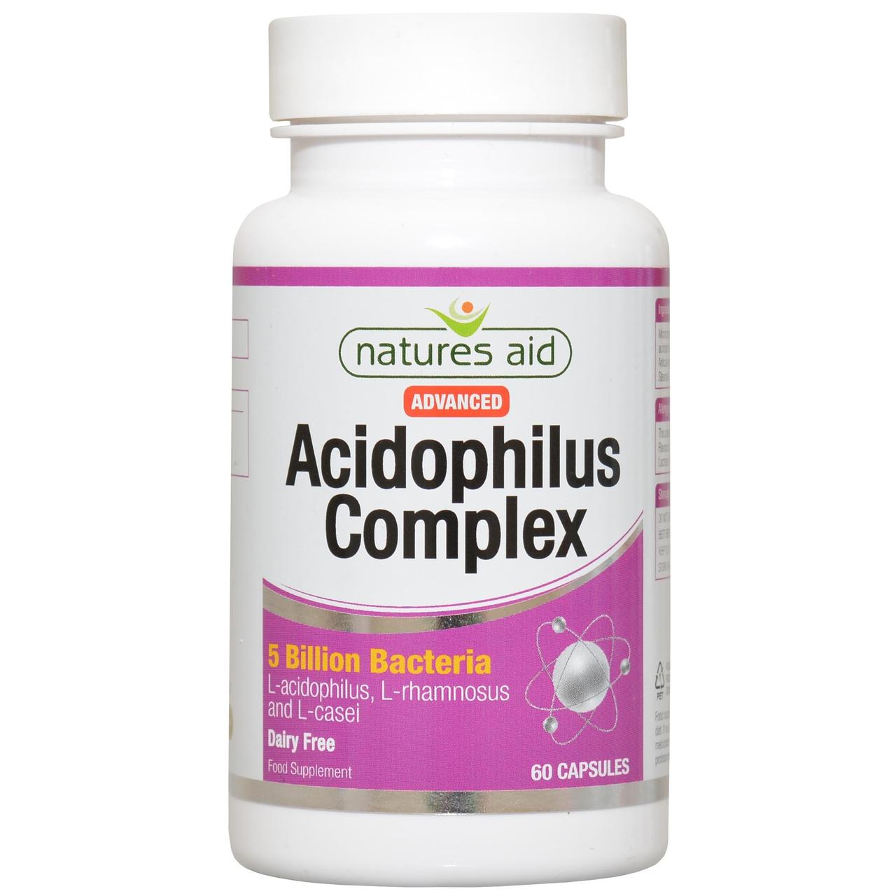 Natures Aid Advanced Acidophilus Complex Supplement Capsules 