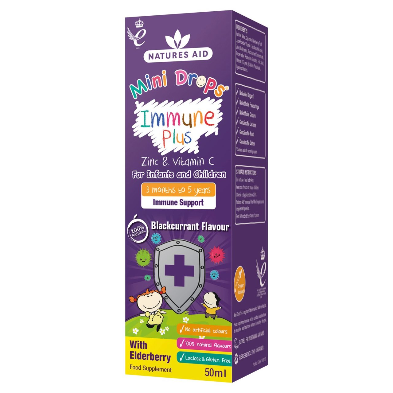 Natures Aid Mini Drops Immune Plus for Infants & Children 