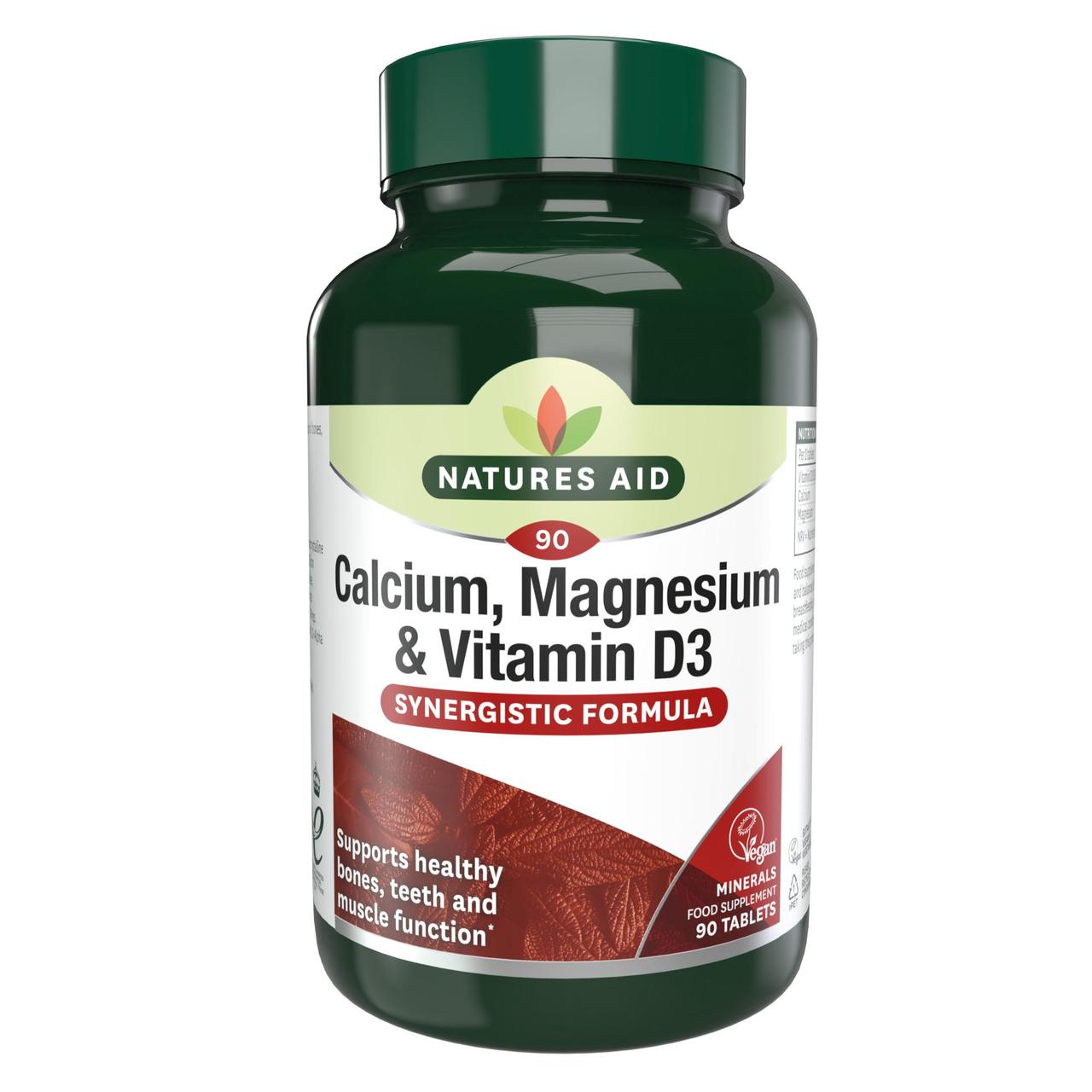 Natures Aid Calcium, Magnesium & Vitamin D3 Tablets  90 per pack