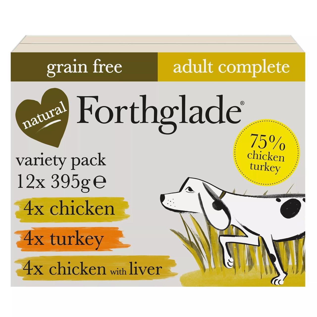 Forthglade Grain Free Adult Poultry, Turkey, Chicken & Liver Wet Dog Food