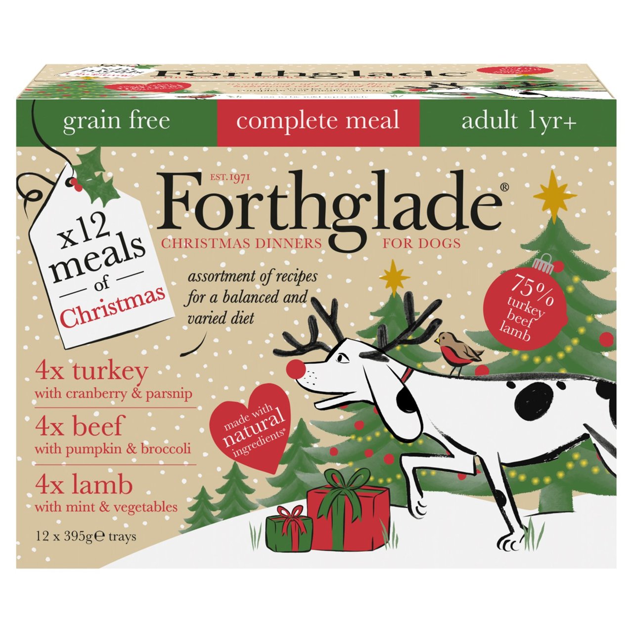 Forthglade Grain Free Complete Adult Christmas Variety Wet Dog Food