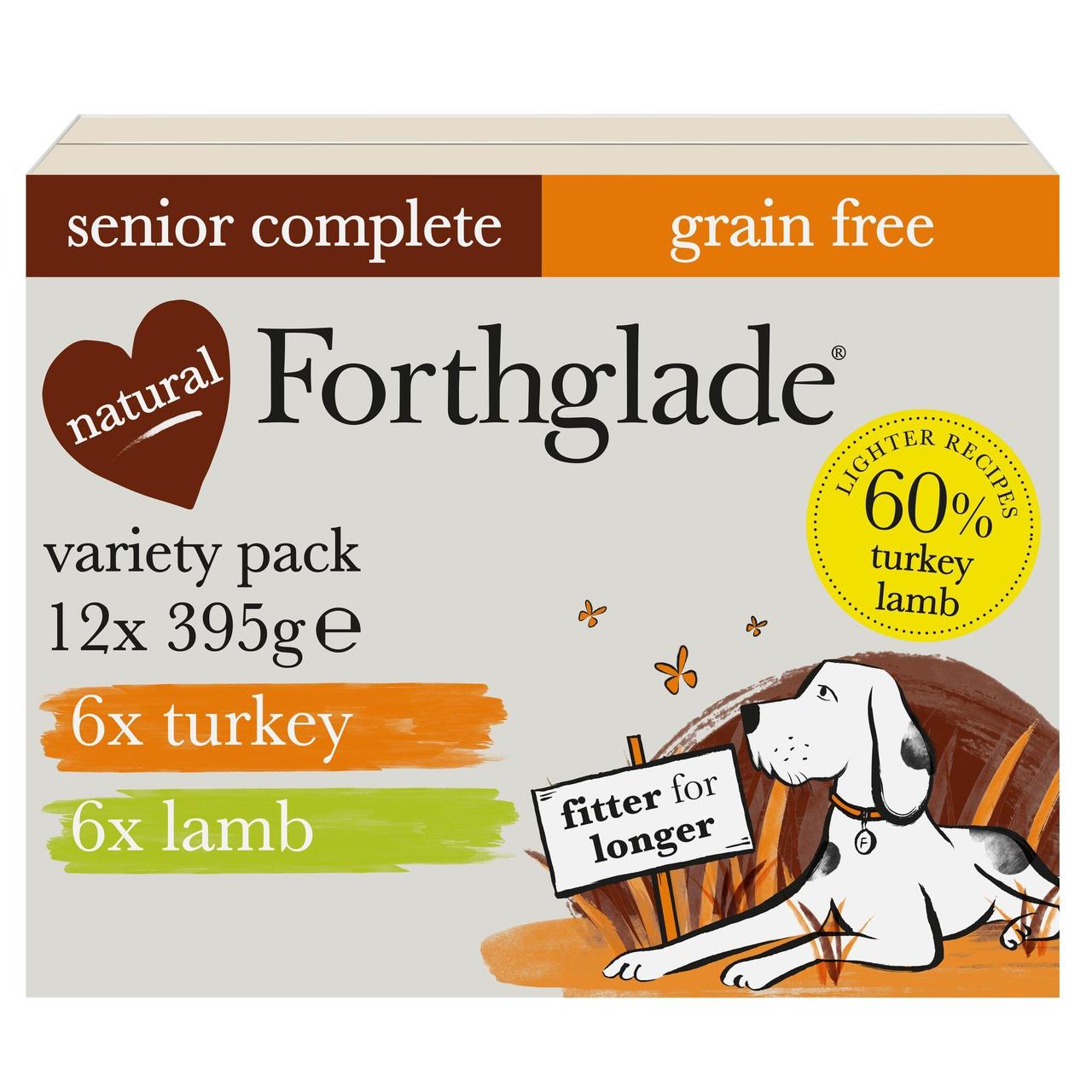 Forthglade Complete Senior Grain Free Dog Food Variety Pack Turkey & Lamb