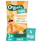 Organix Kids Crunchy Waves Crazy Carrot 3+ Years 4x14g