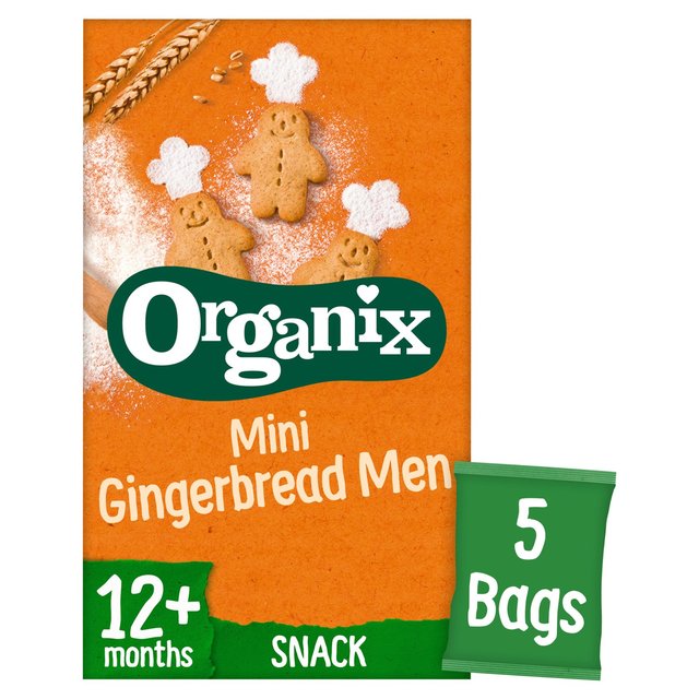 Organix Mini Gingerbread Men Organic Toddler Snack Biscuits Multipack