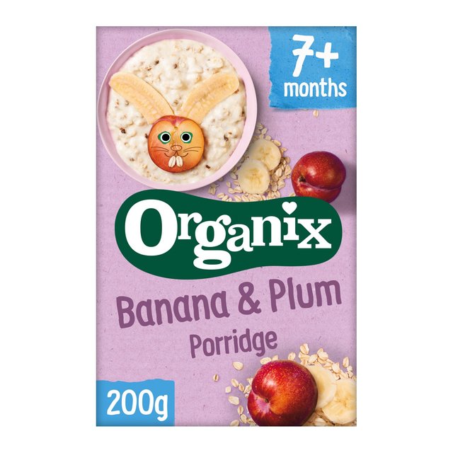 Organix Banana & Plum Organic Baby Weaning Porridge 7 months+ 200g