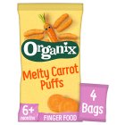 Organix Melty Carrot Puffs Organic Baby Finger Food Snack Multipack 4x18g