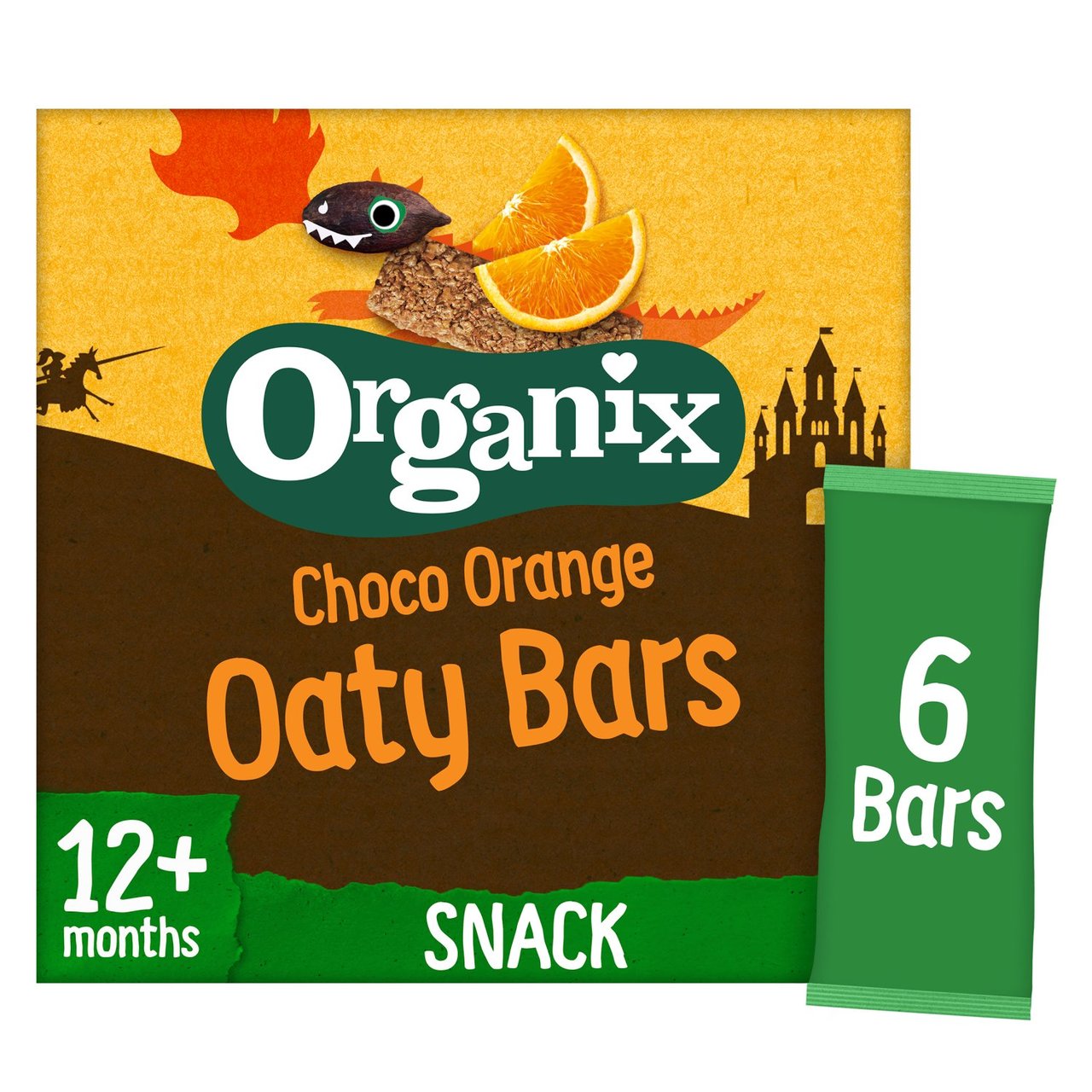 Organix Choco Orange Oaty Bars Toddler Snacks Cereal Bars Multipack 12 months+ 6x30g