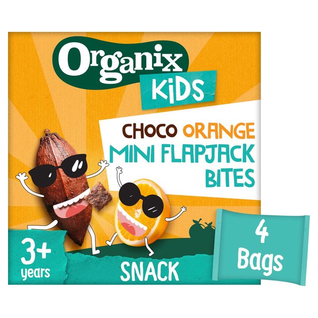 Organix Choco Orange Mini Flapjack Bites Lunchbox Kids Snacks Multipack 3 years+ 4x23g