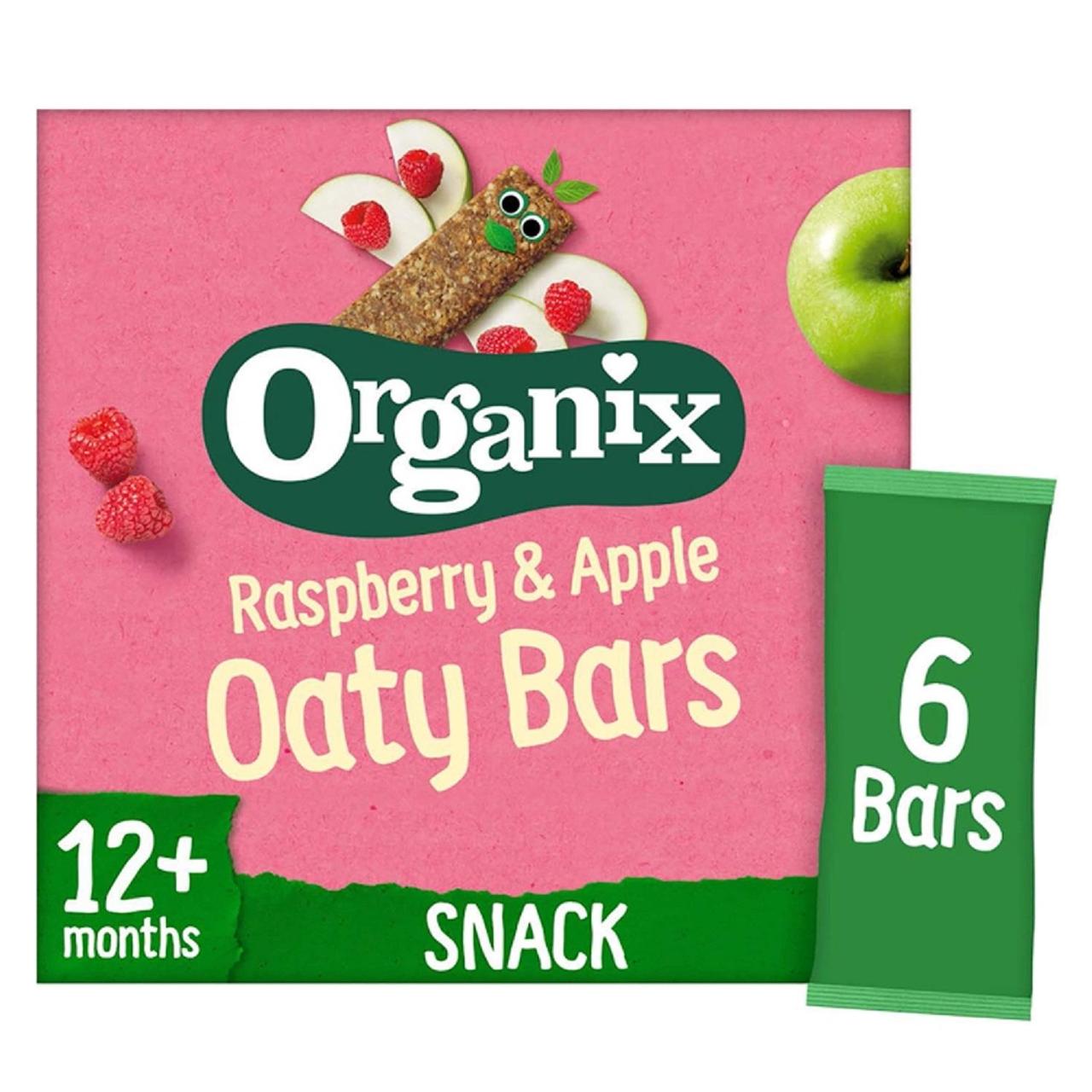 Organix Organic Raspberry & Apple Soft Oaty Bars Toddler Snack Multipack