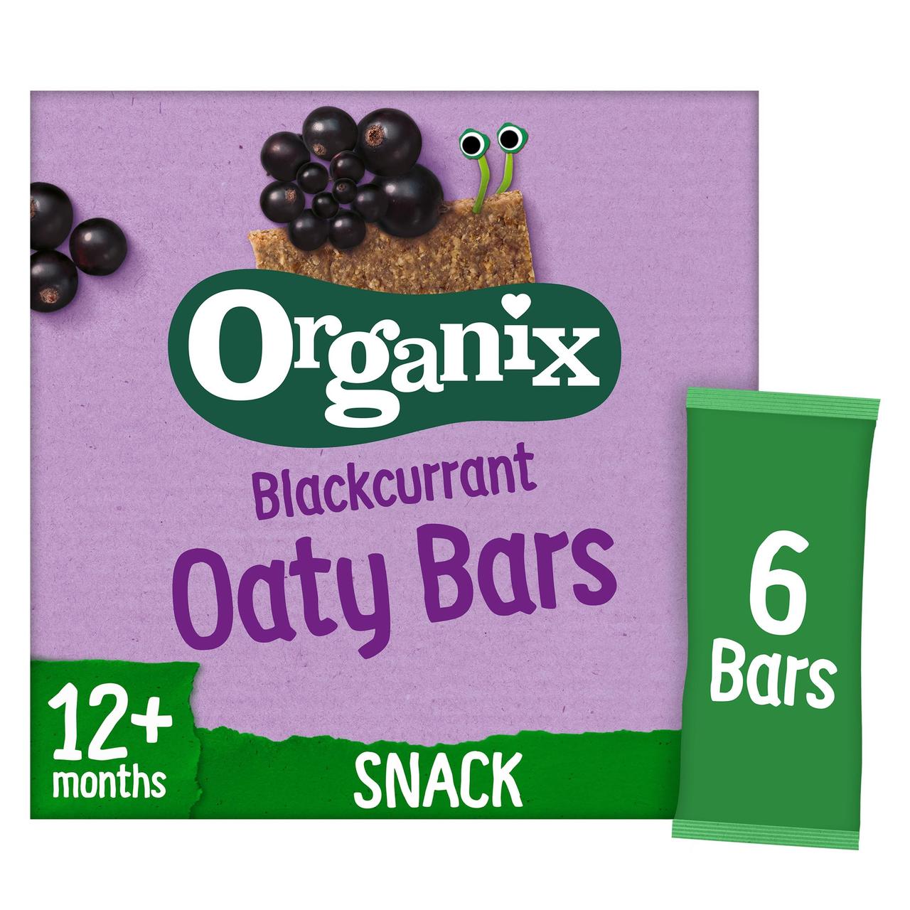 Organix Blackcurrant Organic Soft Oaty Bars, 12 mths+ Multipack