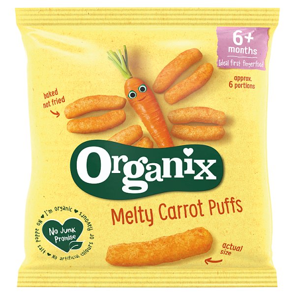 Organix Melty Carrot Organic Puffs Baby Snack 6 months+