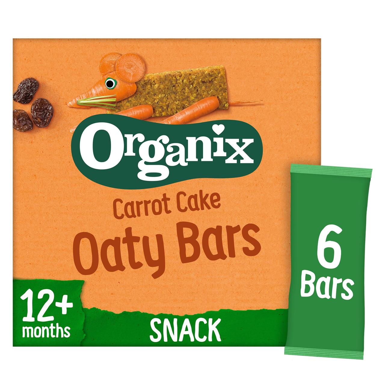 Organix Carrot Cake Organic Soft Oat Snack Bars Multipack 6x30g -  HelloSupermarket