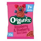 Organix Raspberry & Blueberry Organic Baby Finger Food Snack Rice Cakes 50g