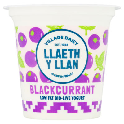 Village Dairy Llaeth y Llan Blackcurrant Low Fat Bio Live Yogurt