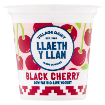 Village Dairy Llaeth y Llan Black Cherry Bio Live Yogurt