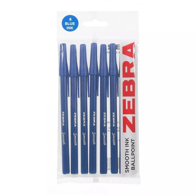 Zebra Ballpoint Pen Blue  8 per pack