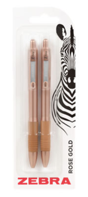 Zebra Rose Gold Z-grip Ball Point Pens 2pk