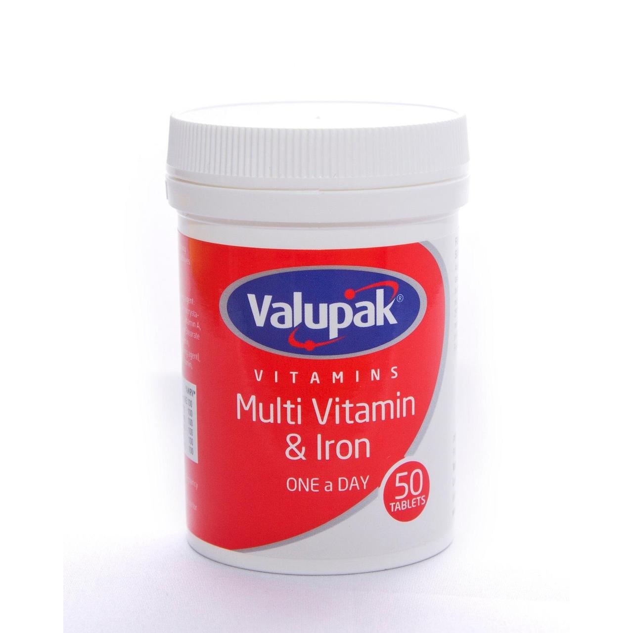 Valupak Vitamins Multivitamin & Iron Tablets  50 per pack