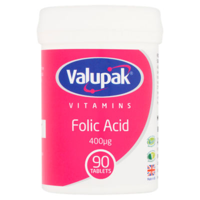 Valupak Vitamins Folic Acid Tablets 400ug 