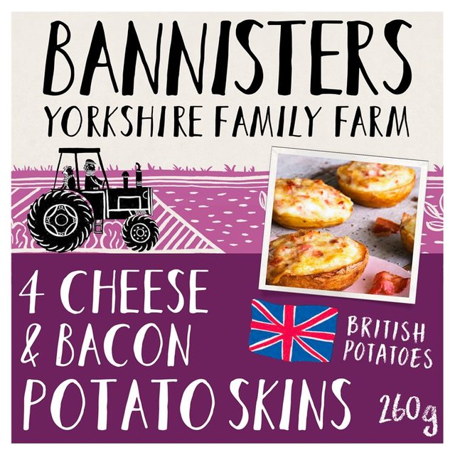 Bannisters Farm 4 Cheese & Bacon Potato Skins 260g