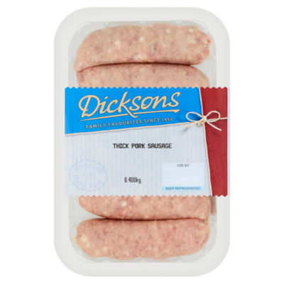 Dicksons 6 Thick Pork Sausages