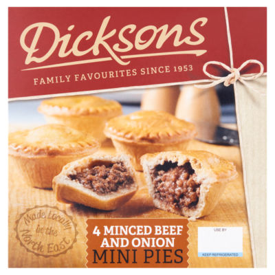 Dicksons 4 Mini Minced Beef & Onion Pies