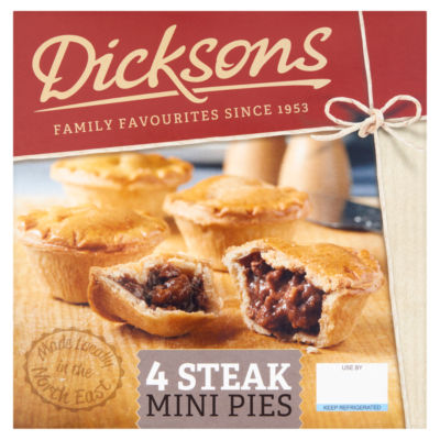 Dicksons 4 Mini Steak Pies