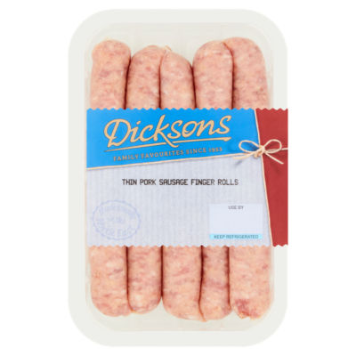 Dicksons Thin Pork Sausage Finger Rolls