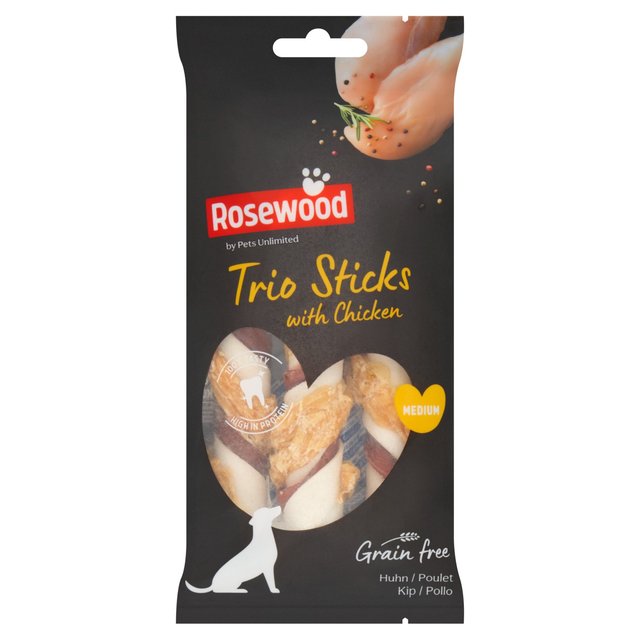 Rosewood Trio Sticks Chicken Medium  3 per pack