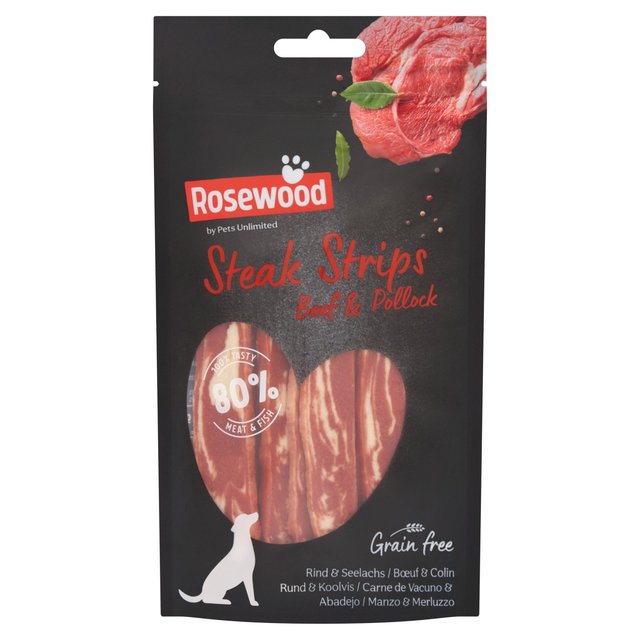 Rosewood Steak Strips - Beef & Pollock  100g